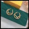 2021 Fashion Hoops Earring Luxurys Designers Earrings Womens Big Circle Simple Earrings For Woman Brands Gold Ear Stud Aretes With270k