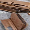 Nxy Wallet Baellerry Men Long Fashion Desigh Zipper Card Holder Leather Purse Solid Coin Pocket High Quality Male 0212