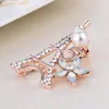 Pins, Brooches Creative Gold Color Eiffel Tower For Women Fashion Number 5 With Pearl Crystal Stone Clothes Pin Men X1824