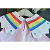 Gooporson Lato Little Girls Costume Rainbow Cloud Rękawów Princess Dress Cute Toddler Party Dresses Vestidos 210715