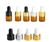 Amber Damlalık Şişesi 1 ml 2 ml 3 ml Mini Cam Şişe Esansiyel Yağ Ekran Flakon Küçük Serum Parfüm Kehribar Renk