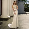 레이스 긴 소매 인어 웨딩 드레스 2022 Appliques High Neck Robe de Mariée Sirène 여성용 Sirène Vestido de Noiva 신부 가운