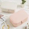 Jewelry Casket Packing Cosmetic Storage Box Makeup Organizer Multi-function Jewelry Case Portable Leather Earrings Ring 210626