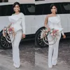 Elegant Women Blazer Suits Sheer Long Sleeve Bridesmaid Dress Pearls Ladies Formal Wear Female Outerwear Jumpsuit