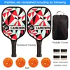 Ensemble de raquettes de Pickleball, Composition en Fiber de carbone, noyau en nid d'abeille PE (2 palettes + 4 balles + 4 absorbant la sueur + 1 sac de couverture 220105