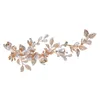 Haarclips Barrettes Handgemaakte haarbanden Dames Tiaras Hoofdbanden Crystal kralen Pearl Crown Bridal Wedding Accessories For Gold Folwer