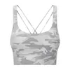 Mulheres tanques camis ombro duplo anti choque esportes sutiãs underwear executando fitness exercício casual coletado tops acolchoado tees