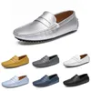 men casual shoes slip on sneakers Black White Silver Navy Light Blue Yellow Grey Soft sole mens trainers Jogging Walking eleven