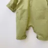 Korean style baby boys girls candy color long sleeve rompers Autumn loose casual coveralls 210508