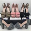 2021 Mode Sandaler Sommar Kvinnor Sko Buckle Strap Heeled Platform Slides Chunky Heel Gummi Sole Black Womens Skor Högkvalitativ Sandal 34--41