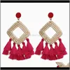 & Chandelier Jewelry Drop Delivery 2021 Trendy Personality Tassel Crochet St Rhombus Bohemian Delicate Dangle Earrings 1Um3V