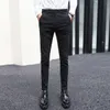Pantalons pour hommes 2021 Dernier style britannique Noir Slim Fit Skinny Costume Pantalon Formel Long Pantalon Mâle Qualité Stretch Casual Hommes