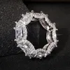 Bague de promesse d'éternité pour femme, en argent Sterling 925, Zircon 5a, bague de fiançailles, de mariage, pierres précieuses de mariée, bijoux 255p