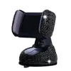 360 Degree Car Phone Holder Mount Stand Luxlury Designer Bling Glitter Diamond Suction Cup för att rotera universalfäste icke-magnetiska multi färger