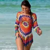 Handmade de malha praia cobertura de túnicas para maiô crochet ups sarong ela rei praia kaftan # Q498 210420