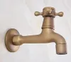 Bathroom Sink Faucets Antique Brass Single Cross Handle Wall Mount Mop Pool Faucet Garden Water Tap Laundry Taps Mav315247g