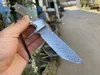 Osk reta damasco damasco vg10 faca de caça chifres lidar com bolso tático resgate faca de lâmina faca de pesca EDC sobrevivência ferramenta facas A3899