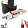 Apribottiglie di bottiglia di vino in acciaio inox Bevande e birra Bottle Opener Opener Cavatappi Multifunzionale Strumento da cucina T500948