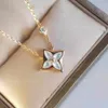 S925 Sterling Silver Four Leaf Clover Necklace Female Flower Diamond Clavicle Chain Valentine's Day Gift for Girlfriend3179