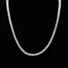 2021 Top Sell Hip Hop Sparkling Luxury Jewelry Iced Out Chains One Row Tennis High Qulaity White Gold Fill Women Men Crystal Necklace Gift