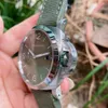 Hurtowa stalowa koperta zielona tarcza męski zegarek mechanizm automatyczny Luxusuhr pasek z tkaniny zegarki na rękę 44mm Montre De Luxe Hanbelson