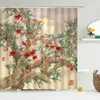 Duschgardiner kinesisk stil blomma fågel dusch gardiner vattentät badrum gardin 3d tryckt tyg med dekoration duschgardin r230830
