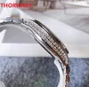 Klasik Rhinestone Çelik Tasarımcı İzle 40mm Lüks Moda Kristal Elmaslar Halka Dial Saatler Kadın Adam Kuvars Saat Kronometre