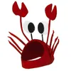 Red Lobster Crab Sea Animal Hat Funny Christmas Gift Costume Accessory Adult Child Cap Happy Year 2111033005