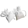 Sacages cadeaux de bijoux en dentelle blanche sacs à crampons à crampons sac d'emballage de mariage fête favorise les sachets4157814