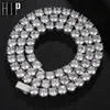 Hip Hop 3/4/5 / 6mm Blingced Oced Out Om Zircon Tennis Chare Charm Long Link цепочка ожерелье для мужчин Ювелирные изделия X0509