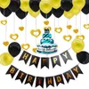 Ballon rond en latex gâteau à trois niveaux joyeux anniversaire drapeau fête décoration ballons jllEiy
