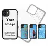 Hard plastic doe -het -zelf leeg 2d sublimatiegevalingen warmteoverdracht ontwerper telefoonhoesje voor iPhone 14 13 12 11 8 7 Pro X XR XS Max met aluminium inzetstukken