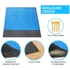 Cobertor de Piquenique Dobrável para Natureza Caminhada Ao Ar Livre Acampamento Equipamento Azul Laranja Praia Esteira À Prova de Piquenique à prova de vento 140x200cm 210x200cm y0706