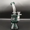 9,4 tums sjöblå hookah glas bong dabber rigppen återvinningsrör vatten bongs rökrör 14mm kvinnlig led