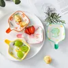 Set di stoviglie piatto in ceramica con manico creativo simpatico cartone animato snack da casa ristorante stagione di soia sapore