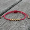 Charm Bracelets Handmade Tibetan Buddhist Copper Beads Bracelet Knots Buddha Rope Adjustable Lucky Thread Bangles For Women Men