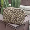 Canvas Luipaard Cosmetische Zakken GA Warehouse Cheetah Make-up Tas Aangepaste Toilettassen met Ritssluiting DOMIL106-387