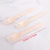 Jednorazowe Ekologiczne Wood Flatware Obiadowe Knife Drewniane Sztućce Zestaw Fork Nives Deser Scoop Wedding Tableware GGA5131