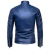 Men's Down & Parkas Spring And Autumn Leisure Fashion Stand Collar Zipper Shoulder Fold Motorcycle Leather Jacket Phin22