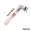 LADY HORNET Glass Cigarette Pipe 94 MM Long Pink Smoking One Hitter Pipes 24PCS Paper Display Filter Tips Mouthpiece Wholesale
