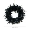 1個のハロウィーンの羽の花輪黒の天然羽と泡の円の素材ぶら下がってハロウィーンの花輪パーティーの装飾40cm Y0901