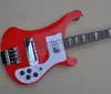 Guitare basse électrique Ricken 4 cordes rouge 4003 avec pickguard blanc, touche en palissandre, peut être personnalisée