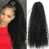 Clipe sintético em pônei cauda falsa extensão de cabelo rabo de cavalo longo envoltório para mulheres negras elegante por ícone de moda