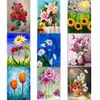 5D Diamond Schilderen Zonnebloem Tulp Bloemen Rhinestone Borduurwerk Kruis Stitch Arts Home Wall Decor 30x40cm KDJK2106