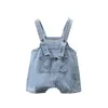 Blaue Fronttasche Sommer Baby koreanische Kinder Jungen und Mädchen Denim-Overalls P4428 210622