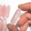 Doğal Kristal Yarı Değerli Taş Altıgen Prizma Gül Pembe Kuvars Charms Kolye Küpe Takı Yapımı Için