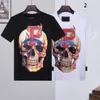 Phillip Plain Men t shirt geometriskt m￶nster sommar casual tee mode ins stil topp streetwear l￶st h￶gkvalitativ sport hip-hop 09
