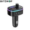 Blitzwolf BW-BC2 FM الارسال 18W PD QC3.0 USB سيارة لاسلكية سيارة RGB LED شاشة العرض الرقمية شاحن متوافق بلوتوث