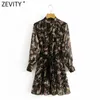 Women Vintage Cashew Nut Totem Floral Print Sashes Mini Dress Femme Golden Line Vestido Breasted Shirt Dresses DS4853 210416