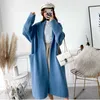 LANMREM Alpaca Knit Cardigan Jacket Women Autumn And Winter Wild Mid-length Sweater Loose Thick PC285 211011